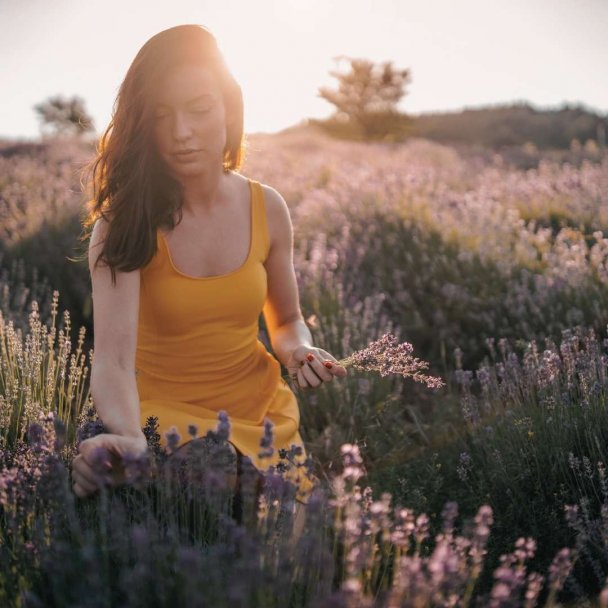 divine feminine, woman, flowers, flower field