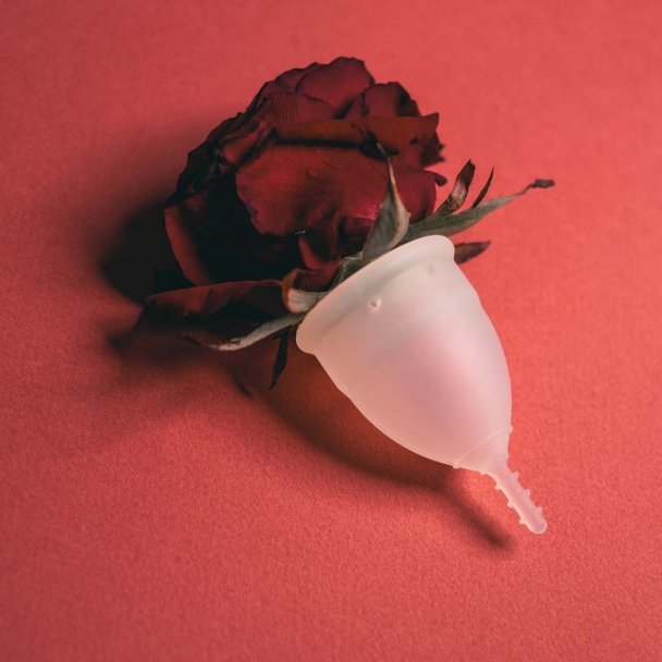 menstrual cup, bleeding time, red rose, menstruation