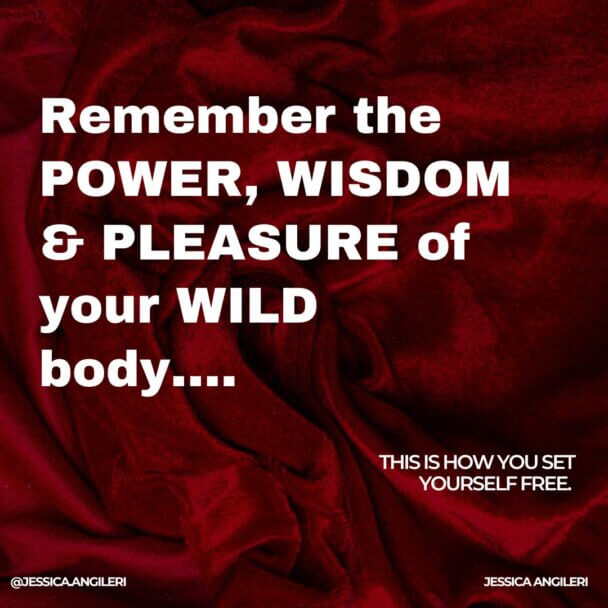 remember the power, wisdom and pleasure of your wild body
